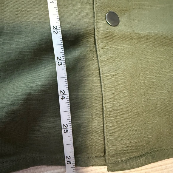 Thereabouts Olive Green Button Down Shirt with Rolled Sleeves - Picture 7 of 8